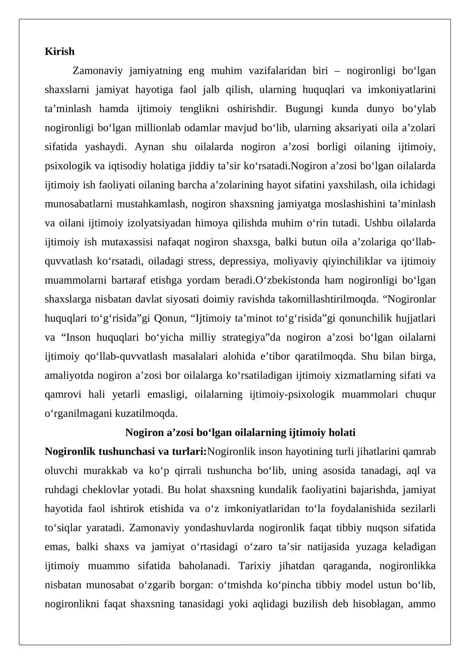 Nogiron a’zosi bo‘lgan oilalarda ijtimoiy ish faoliyatining o‘ziga xos jihatlari 2