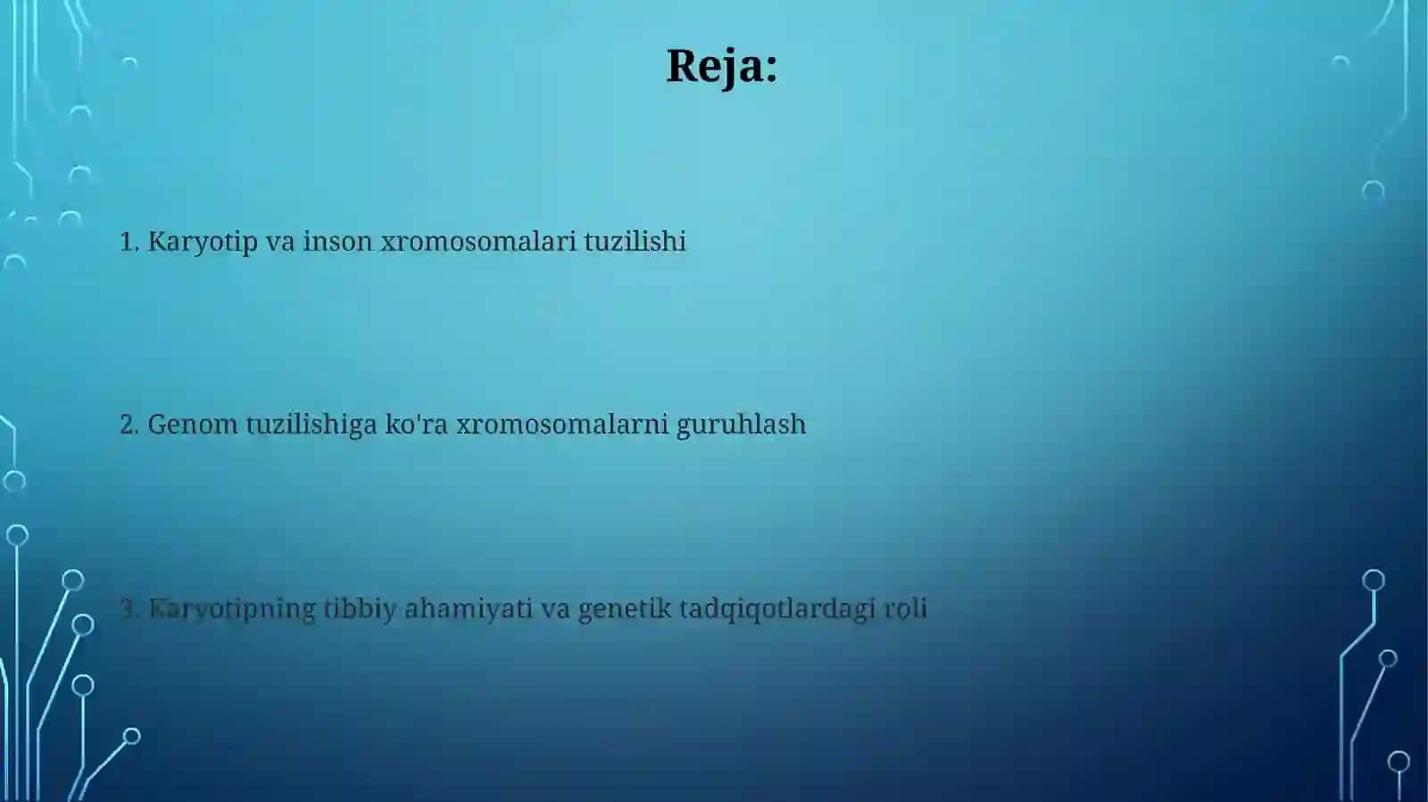 odam kariotipidagi xromosomalar va genom strukturasiga ko'ra ularning guruhlanishi 2