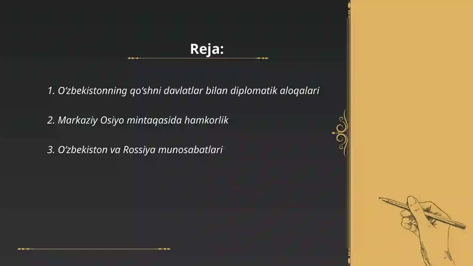 Oʻzbekiston Respublikasining tashqi siyosati 2