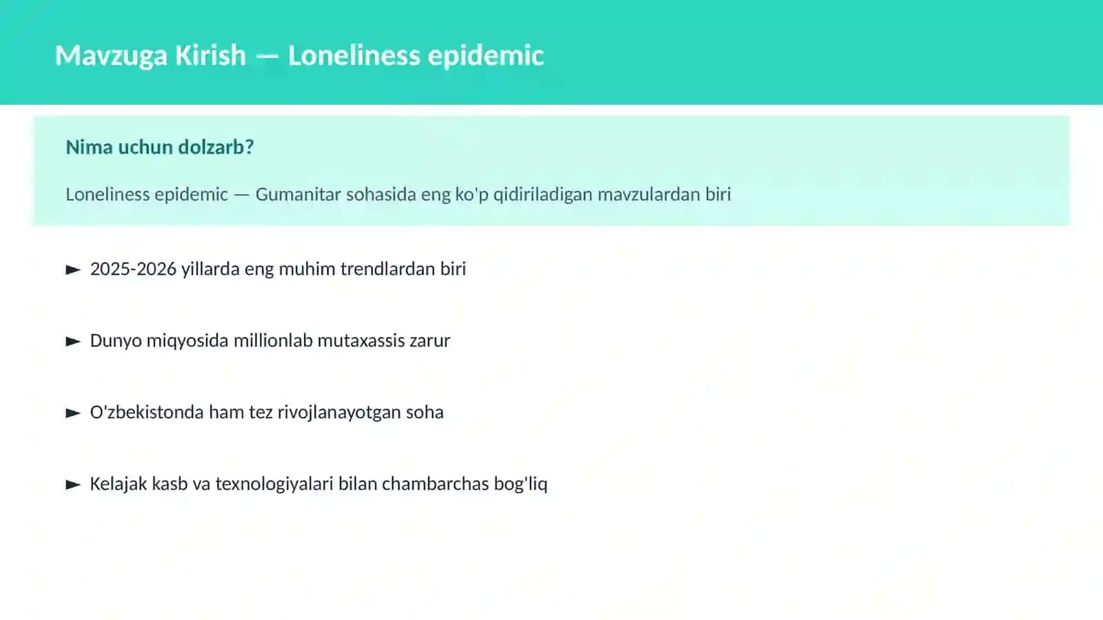 Loneliness epidemic 2