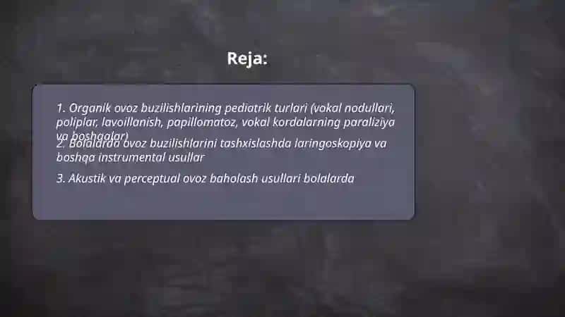 Organik ovoz buzilishlarining bola nutqiy va psixik rivojlanishiga ta'siri 2