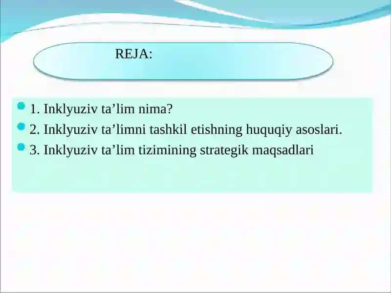 Modul. Inklyuziv ta’limni joriy etish masalalari 2