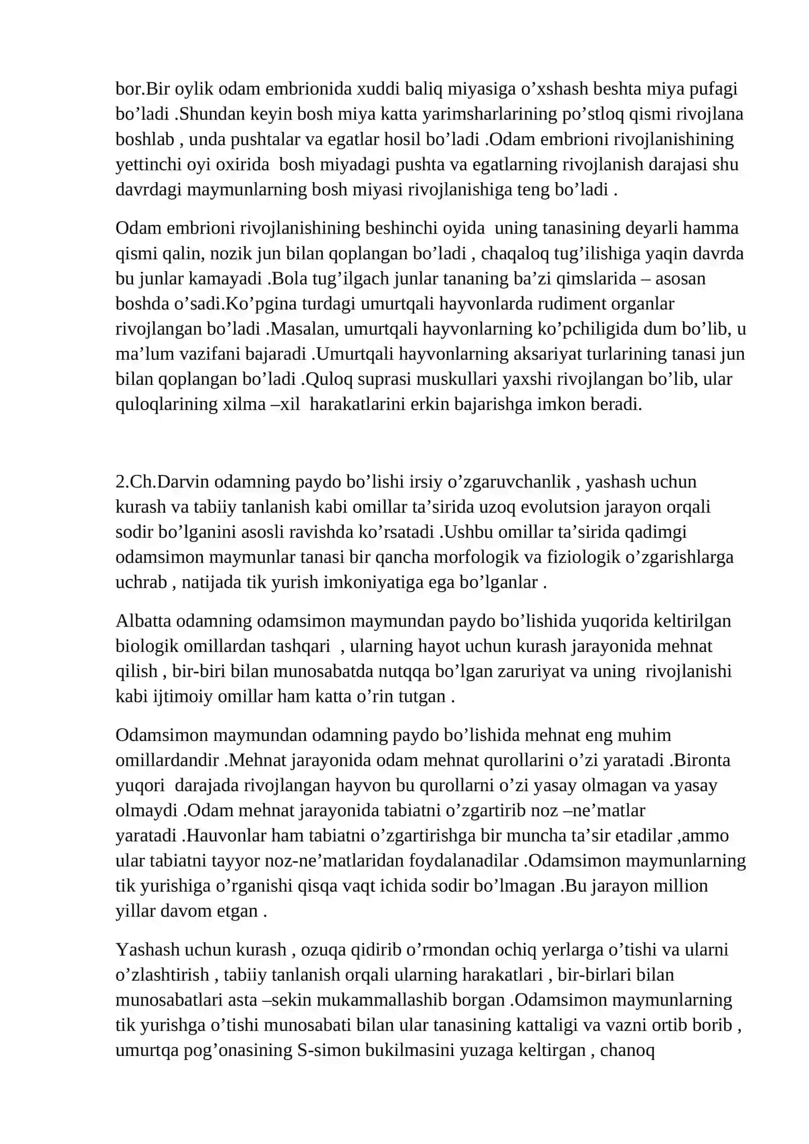 Odam biologik –ijtimoiy mavjudot 2