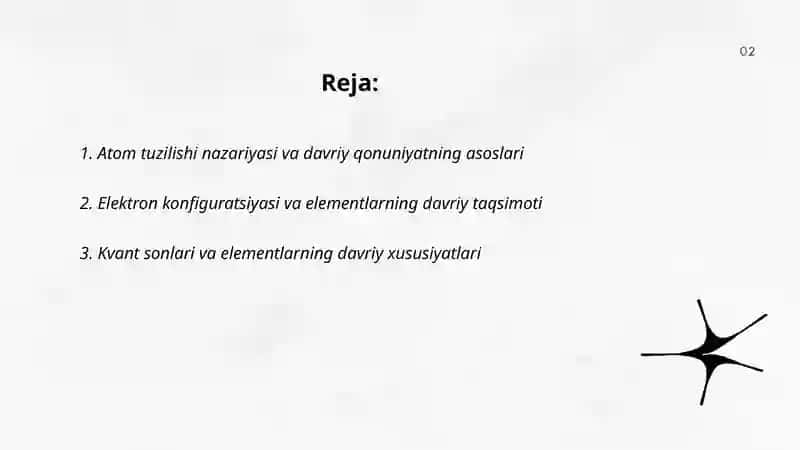 Atom tuzilishi nazariyasi va davriy qonuniyat 2