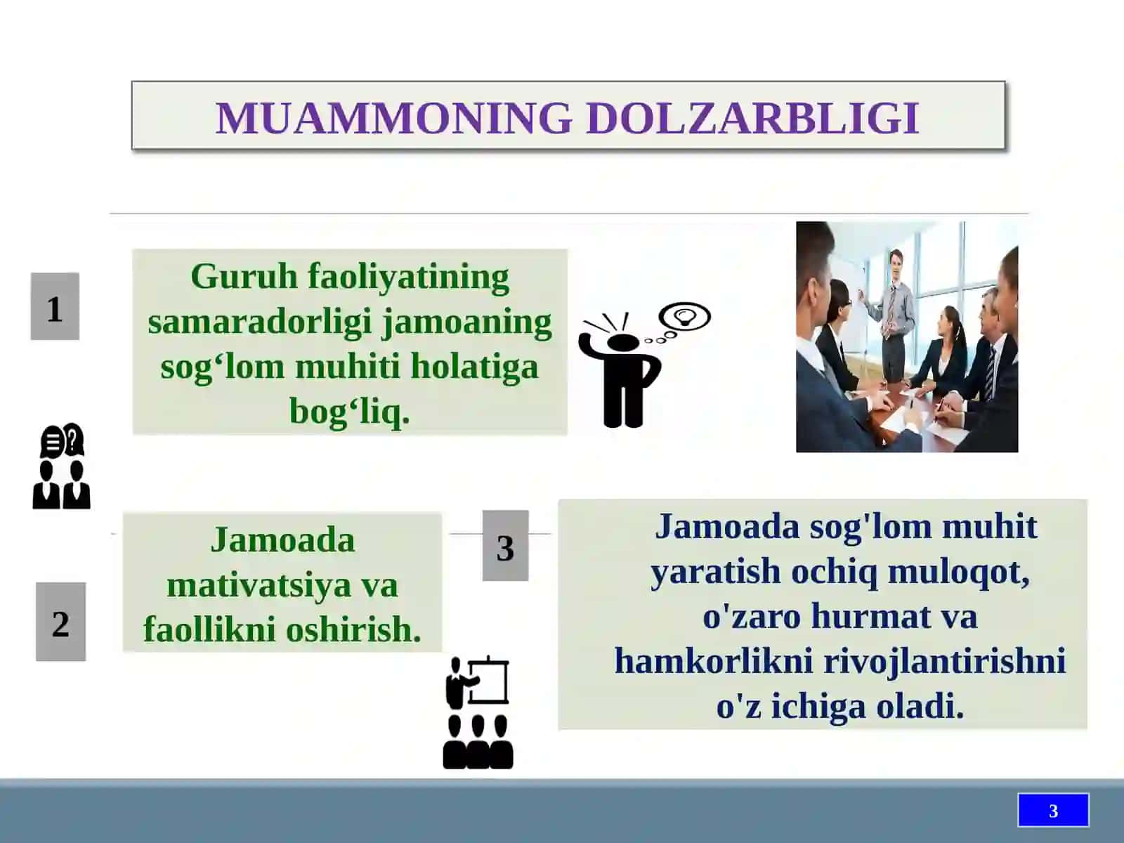 Jamoada sog‘lom muhitni yaratish va maktabning jozibadorligini oshirish 2