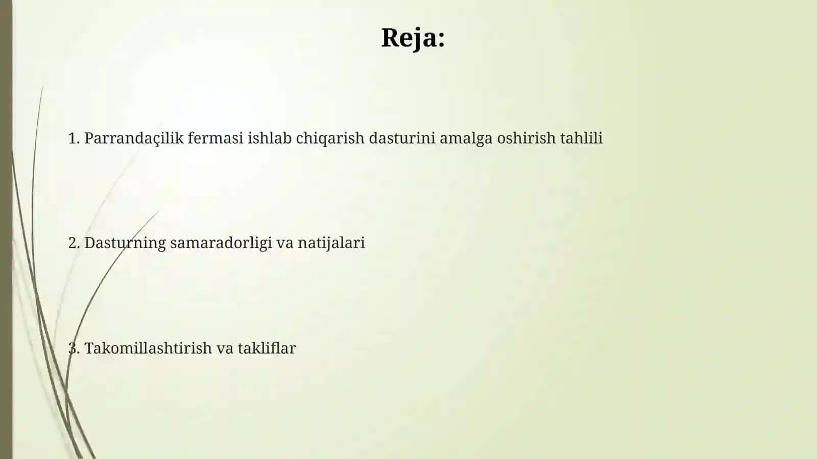 Chorvachilik bo'yicha ishlab chiqarish dasturining bajarilishi tahlili 2
