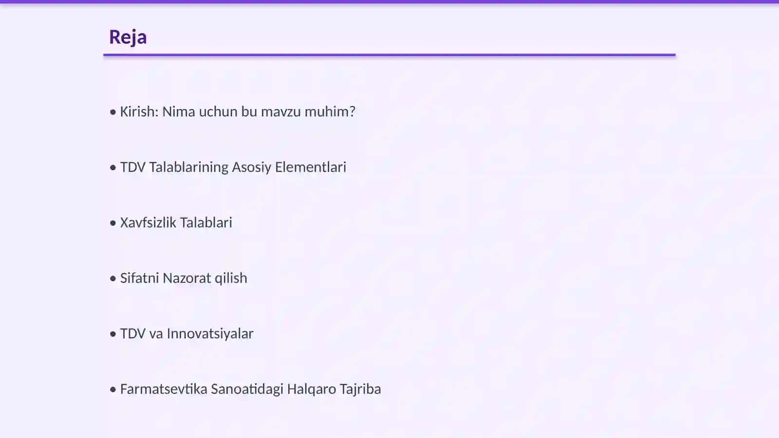 Farmatsevtik Ishlab Chiqarishda TDV Talablari 2