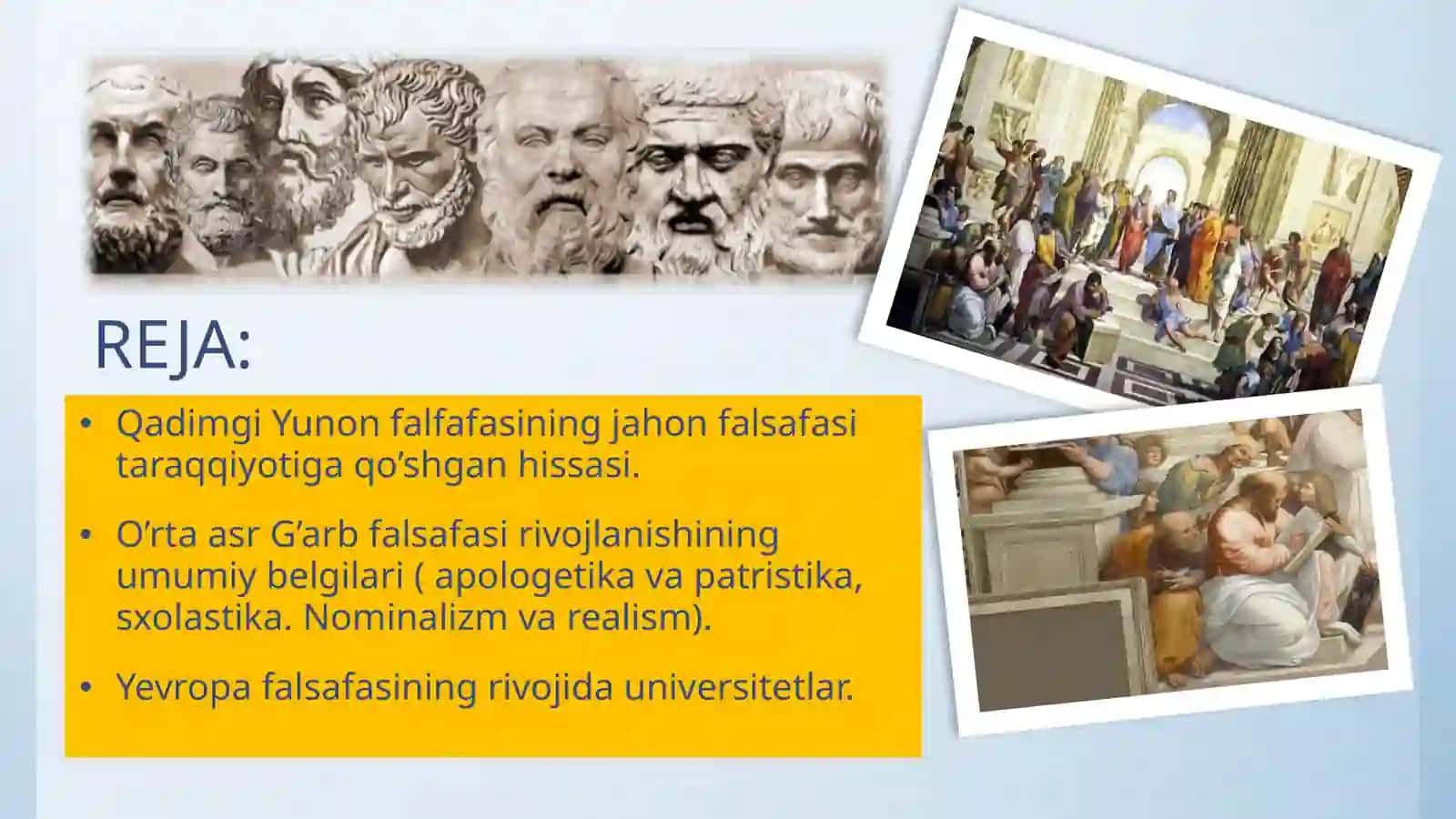 Mavzu.Falsafiytafakkurtaraqqiyotibosqichlari:G’arbfalsafasi 2