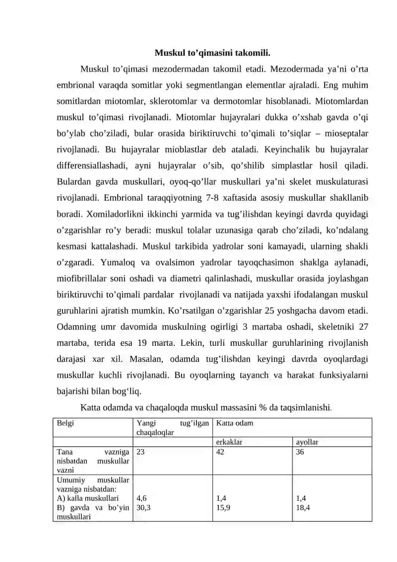 Muskul tizimining umumiy anatomiyasi.GAVDA MUSKULLARI 2