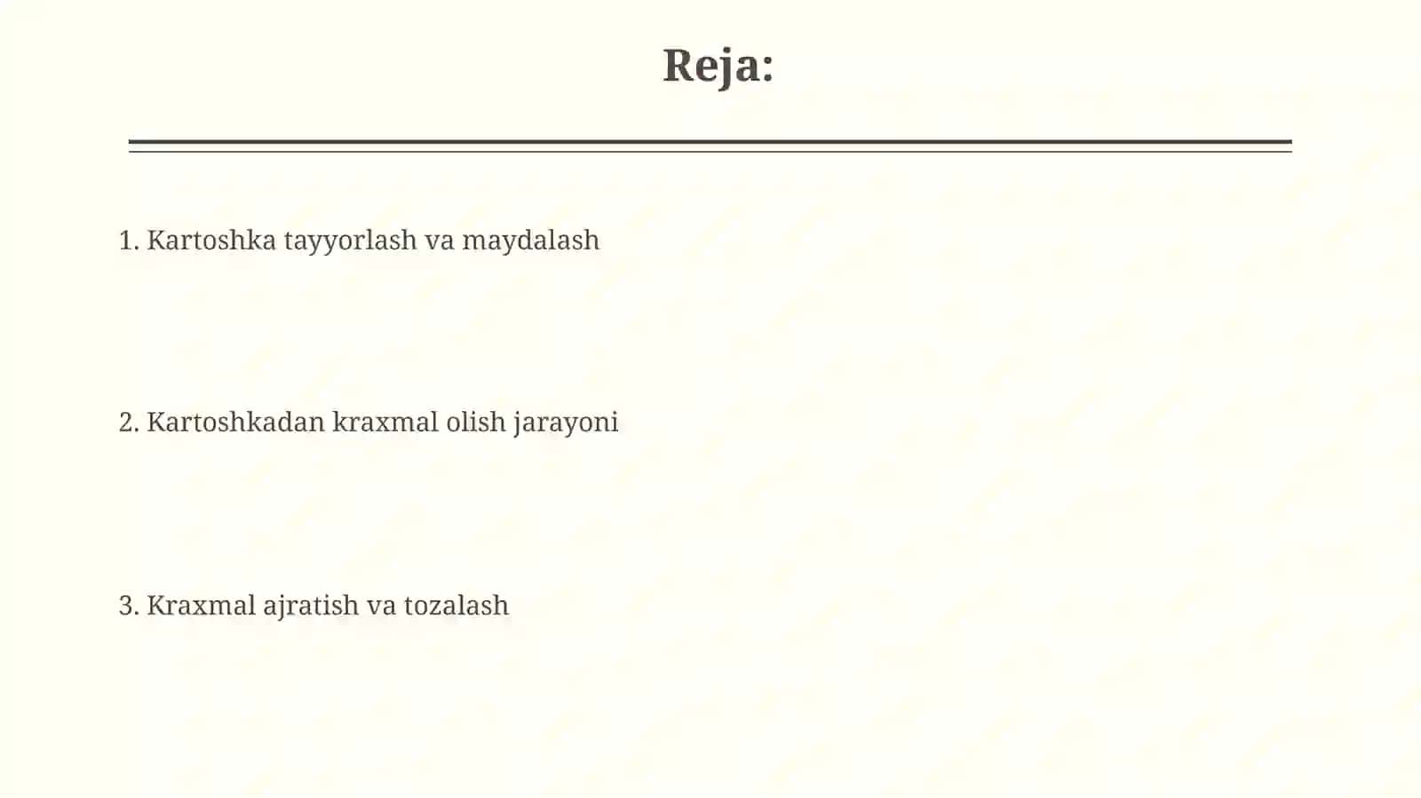 Kartoshkadan xo'l kraxmal olish jarayoni 2