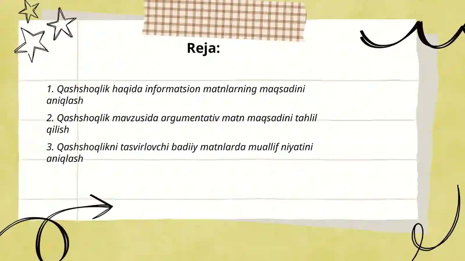 Qashshoqlik va matnning maqsadini aniqlash 2