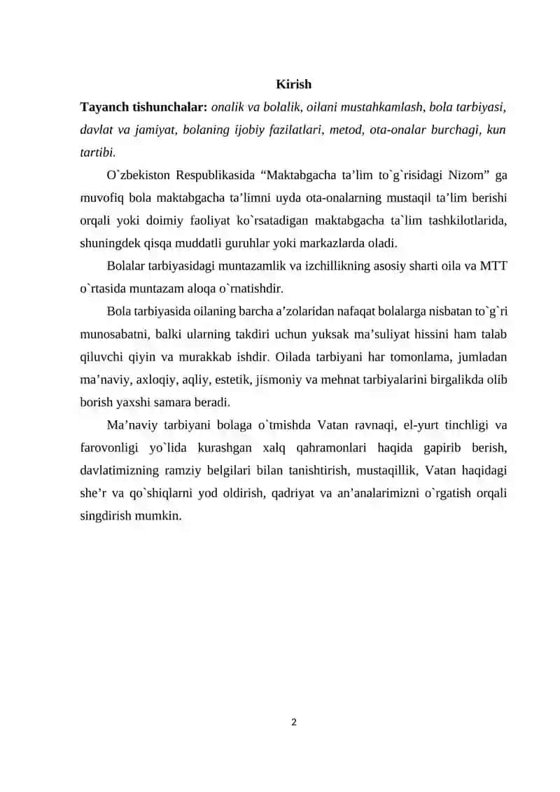 MAKTABGACHA TA’LIM MUASSASASI, OILA VA MAKTAB HAMKORLIGI 2