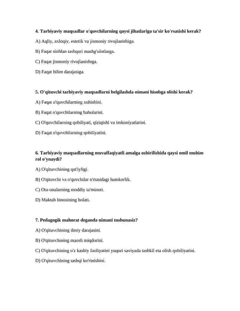 Barkamol avlod tarbiyasida oʻqituvchining tarbiyaviy maqsadlarni pedagogik mahorat asosida toʻgri tanlay olishi 2