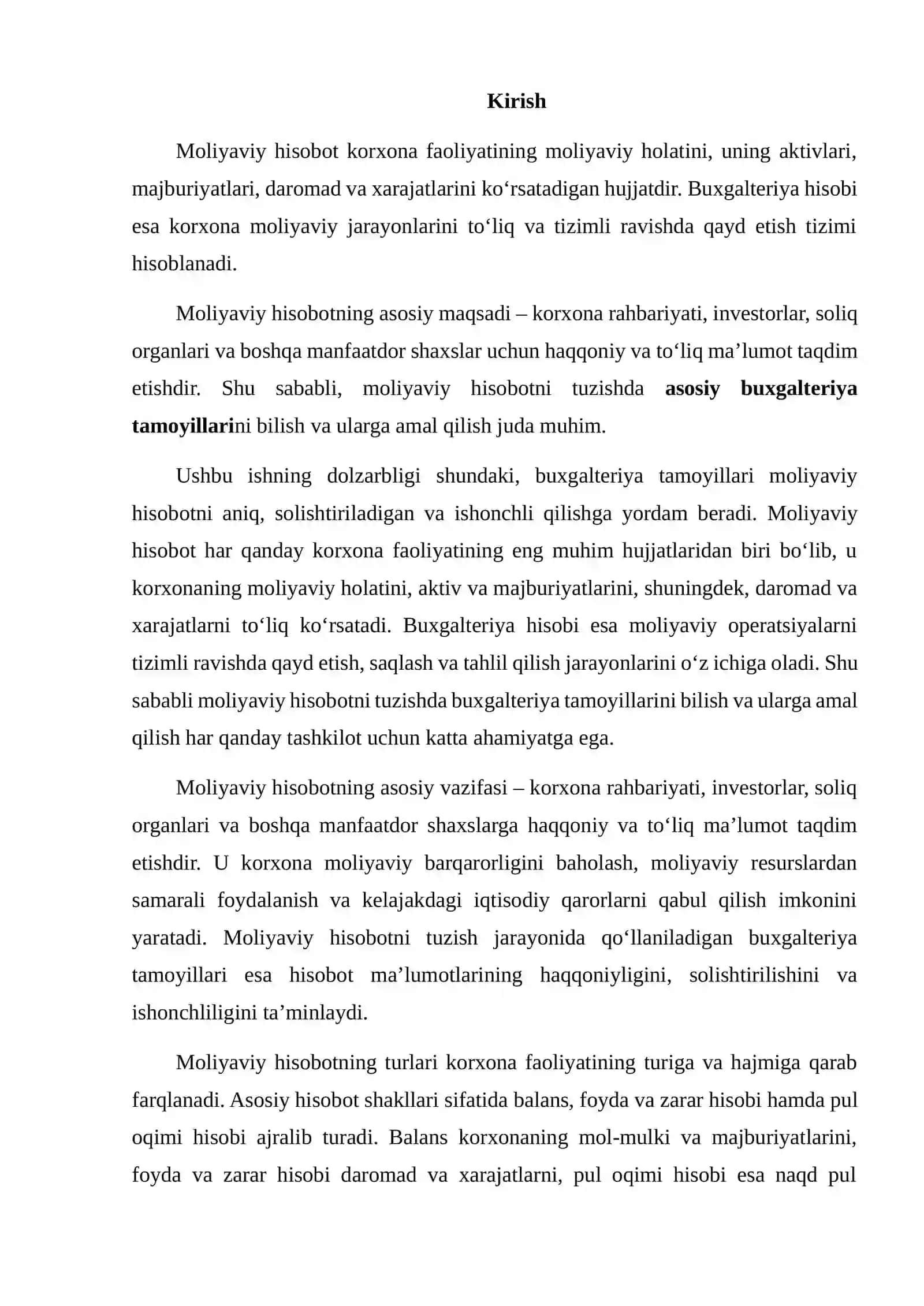 MOLIYAVIY HISOBOT TUZISHDA ASOSIY BUXGALTERIYA TAMOYILLARI 2