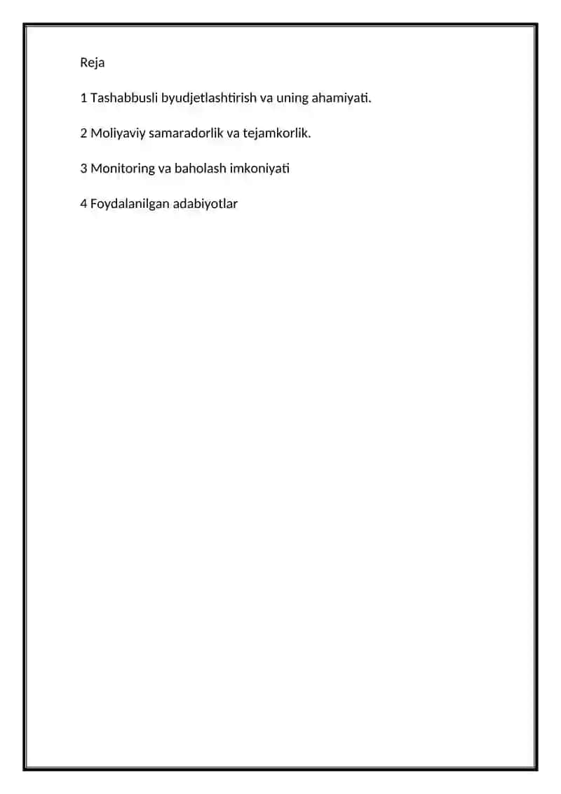 Tashabbusli byudjetlashtirish jarayonida  loyihalarni saralash mezonlari. 2
