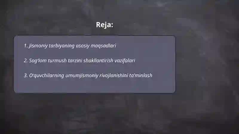 Jismoniy tarbiyaning maqsadi va vazifalari 2