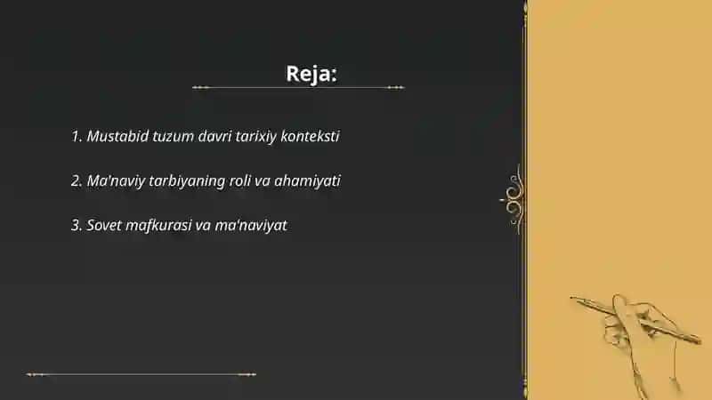 Mustabid tuzum davri ma'naviy tarbiya 2