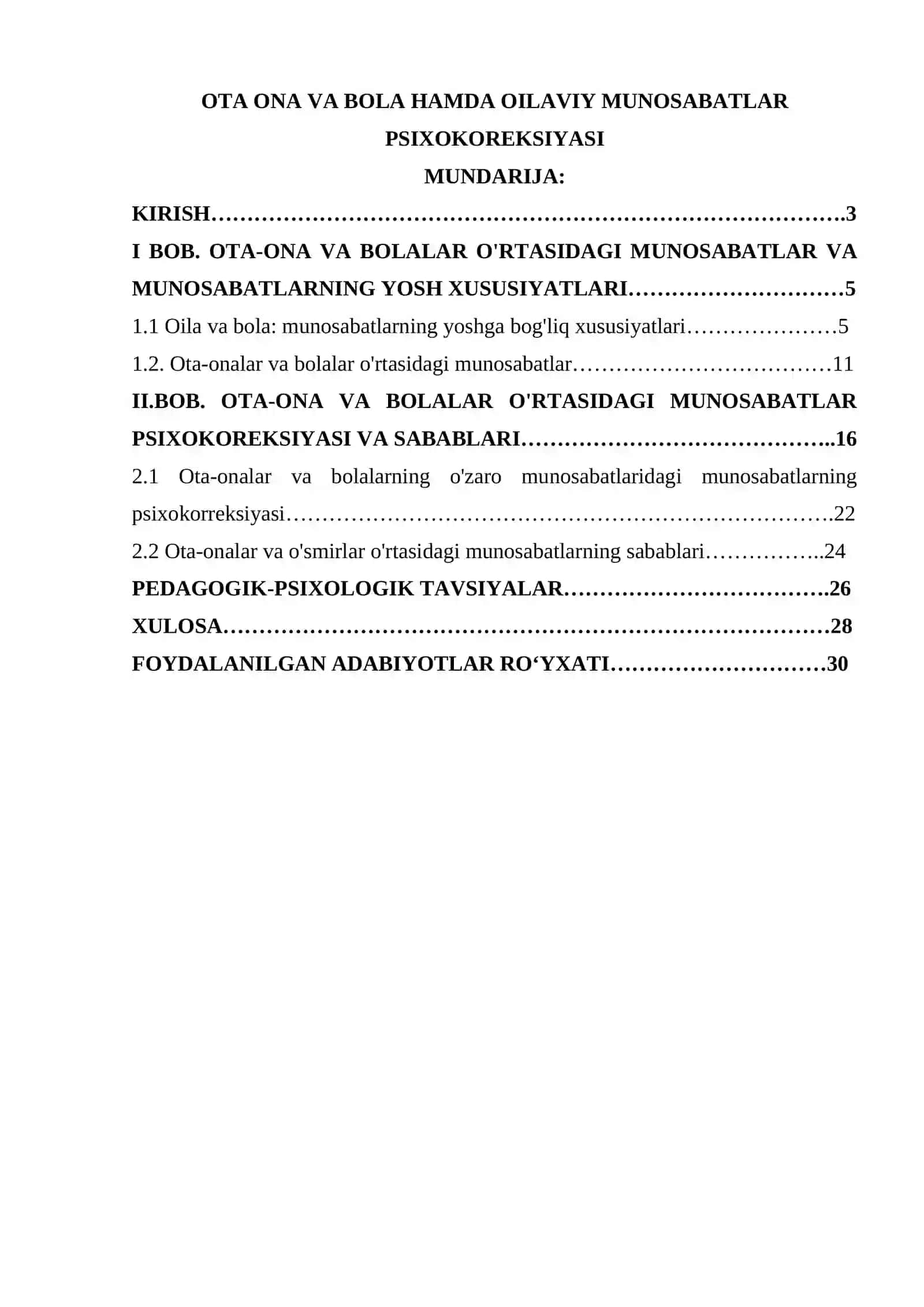 OTA ONA VA BOLA HAMDA OILAVIY MUNOSABATLAR PSIXOKOREKSIYASI 2