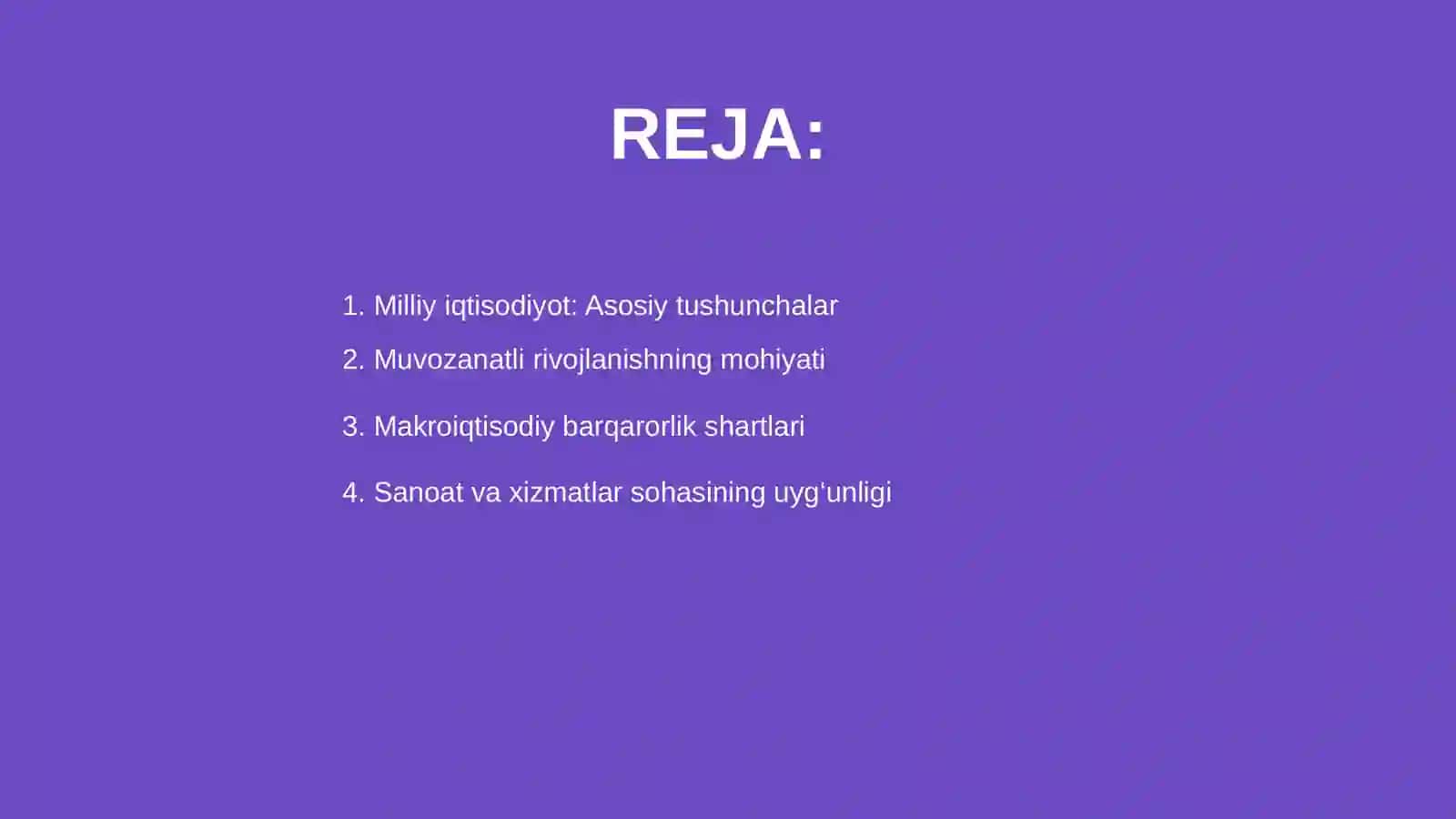 Milliy iqtisodiyotniing muvozanatli va mutanosibli rivojlanishi 2
