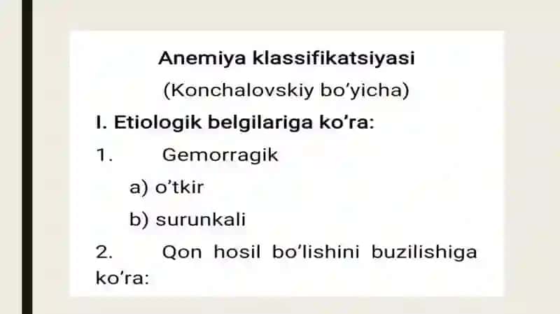 Qon yaratishning buzilishi oqibatida yuzaga keluvchi anemiyalar 2