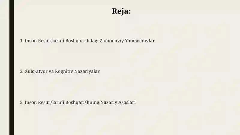 Inson resurslarini boshqarishdagi zamonaviy yondashuvlar 2