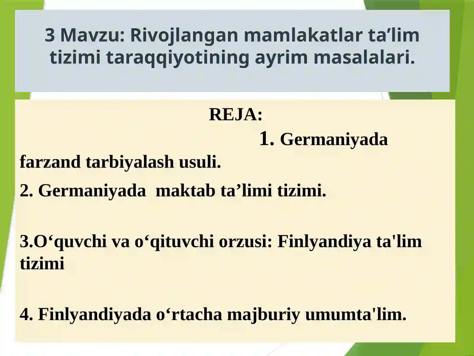 Rivojlangan mamlakatlarda ta'lim tizimi taraqqiyotining ayrim masalalari 2