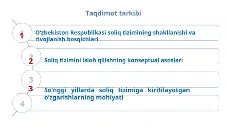 Oʻzbekiston Respublikasi soliq tizimining shakllanishi va rivojlanish bosqichlari 2