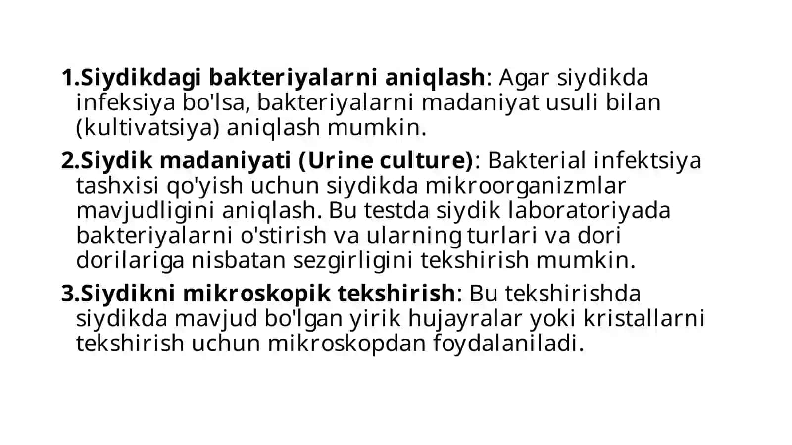 Siydikni laborator-instrumental tekshiruvlari 2