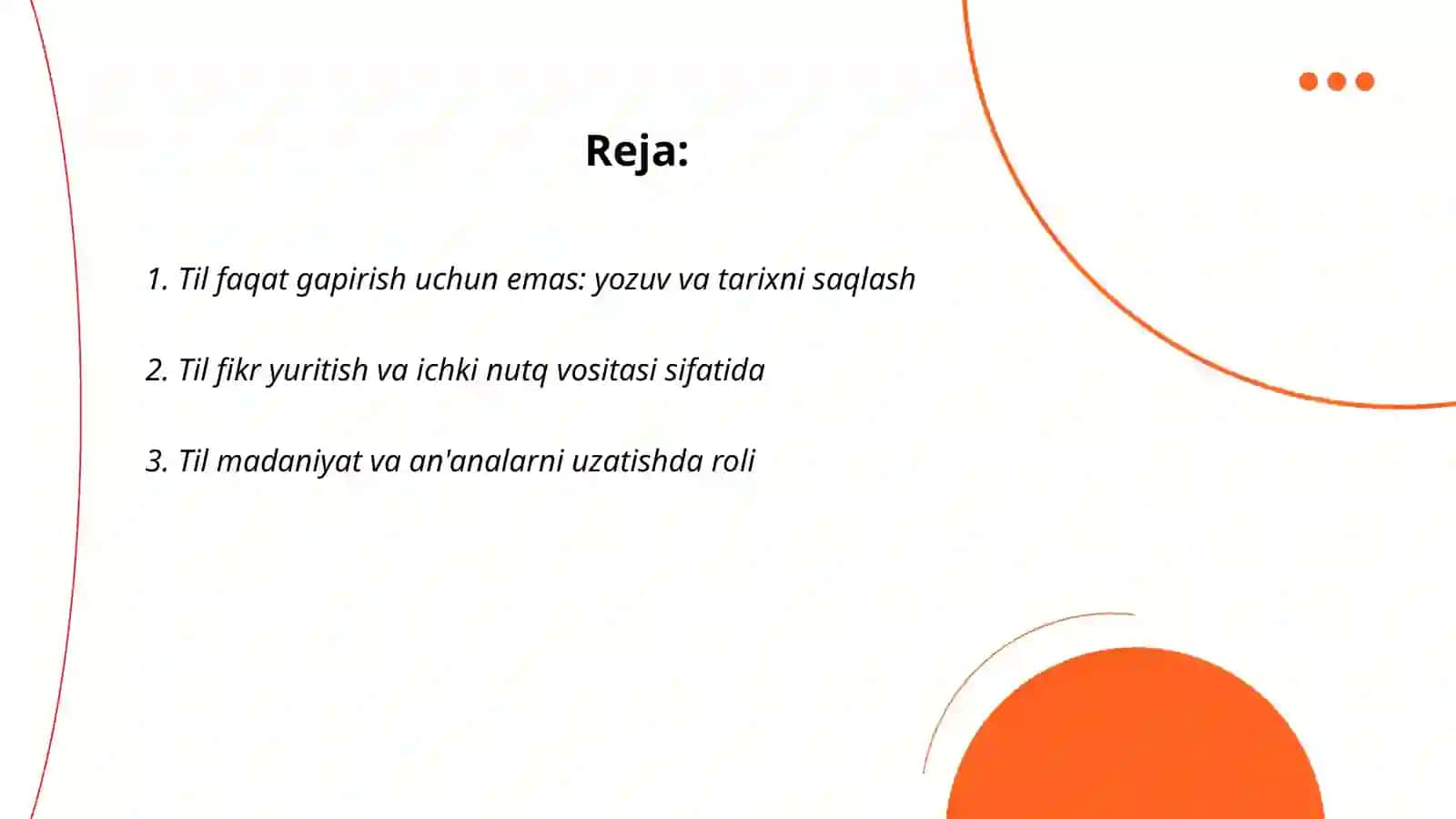 Til faqat gapirish uchun berilmagan 2