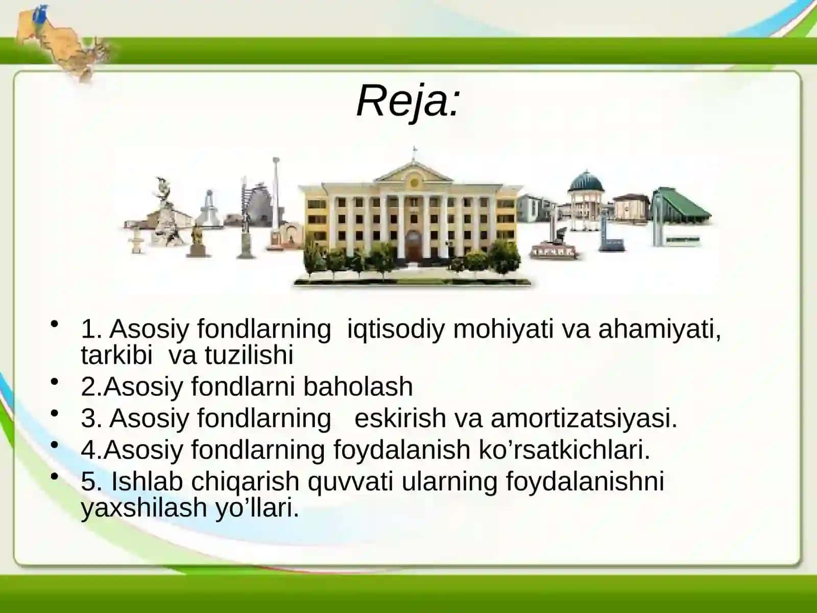 Sanoat ishlab chiqarishining asosiy fondlari va ishlab chiqarish quvvatlari 2