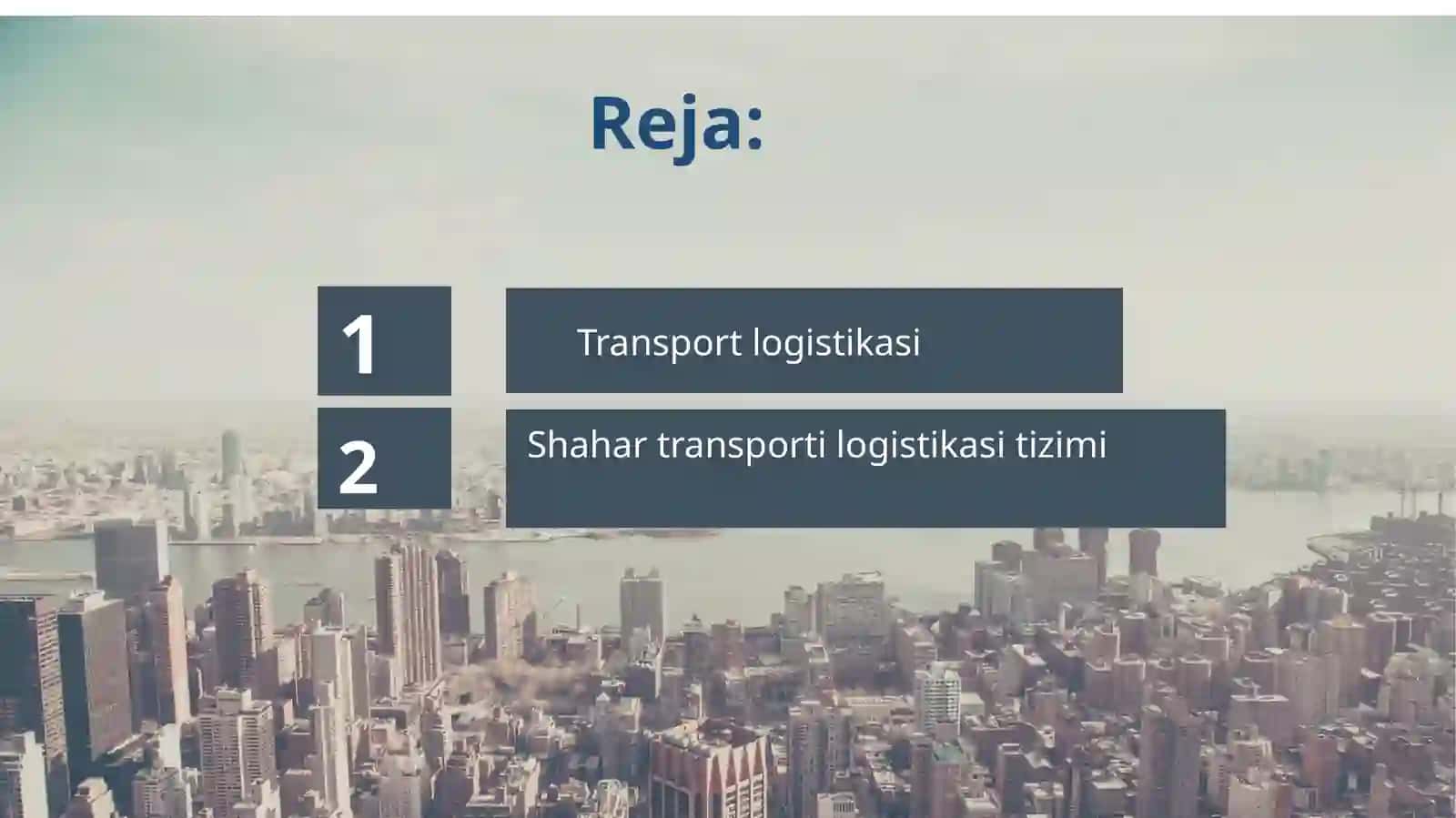 Shahar yo’lovchi transportida logistika texnologiyalari 2