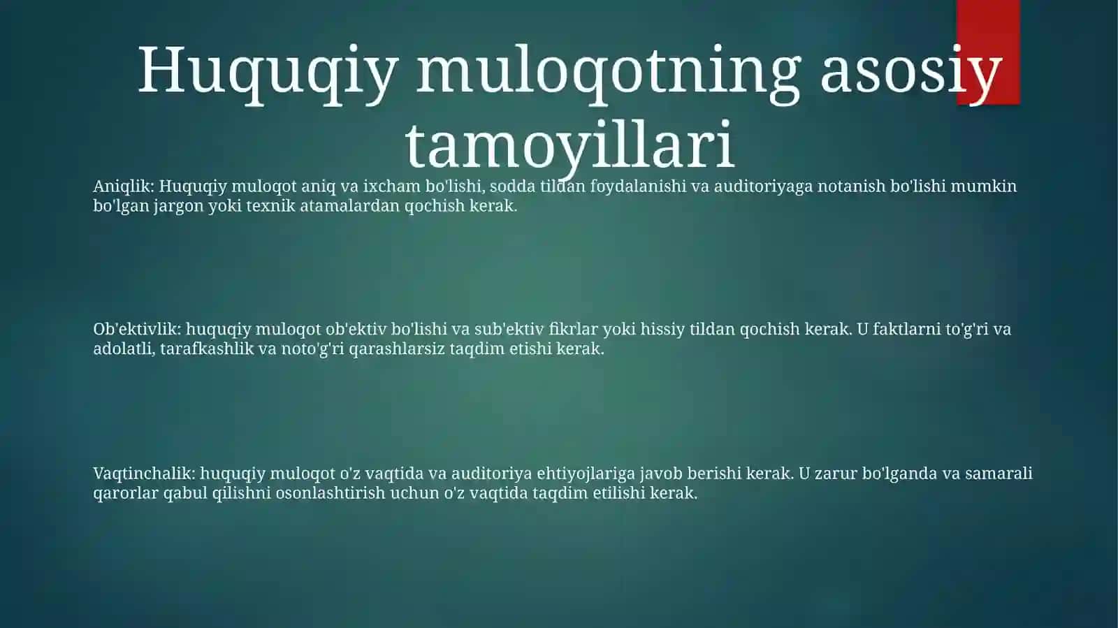 Yuridik Faoliyatda Muloqot 2
