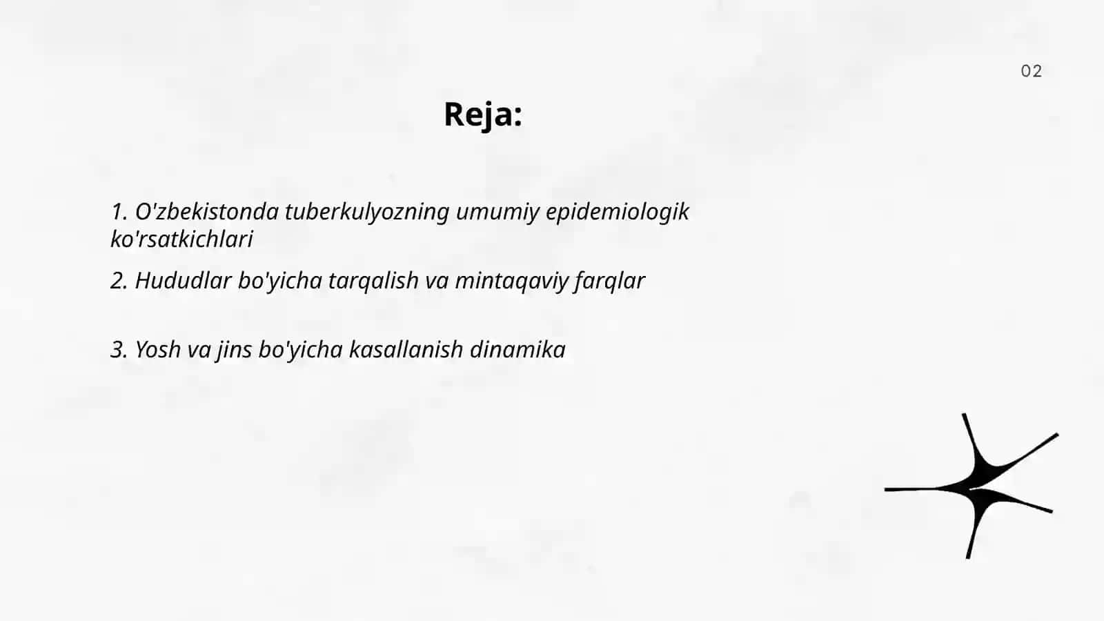 O'zbekistonda tuberkuloz bo'yicha epidemiologik vaziyatni baholash 2