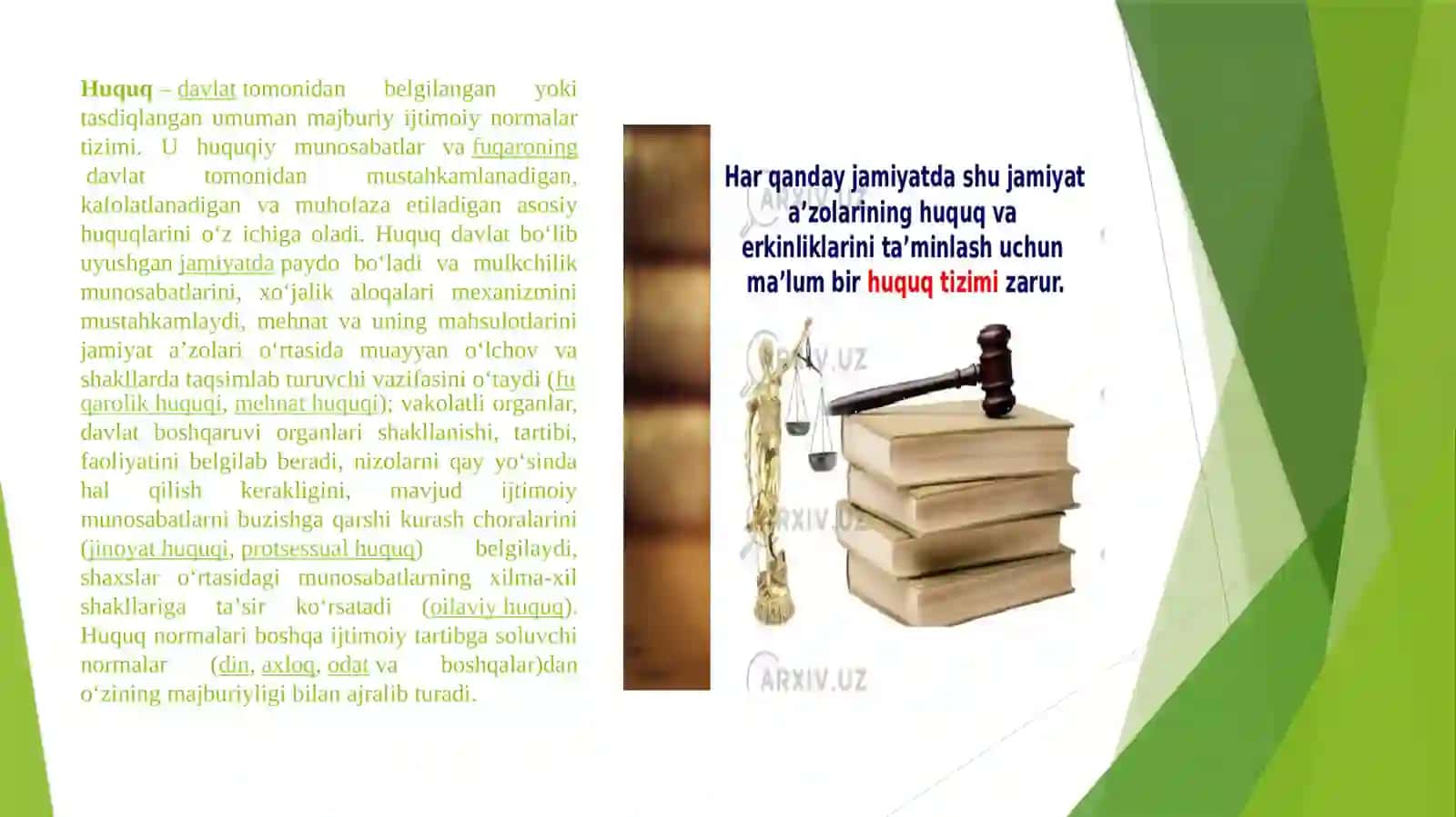 HUQUQ NIMA VA U INSONGA HAYOTIDA QANDAY AHAMIYATGA EGA? 2