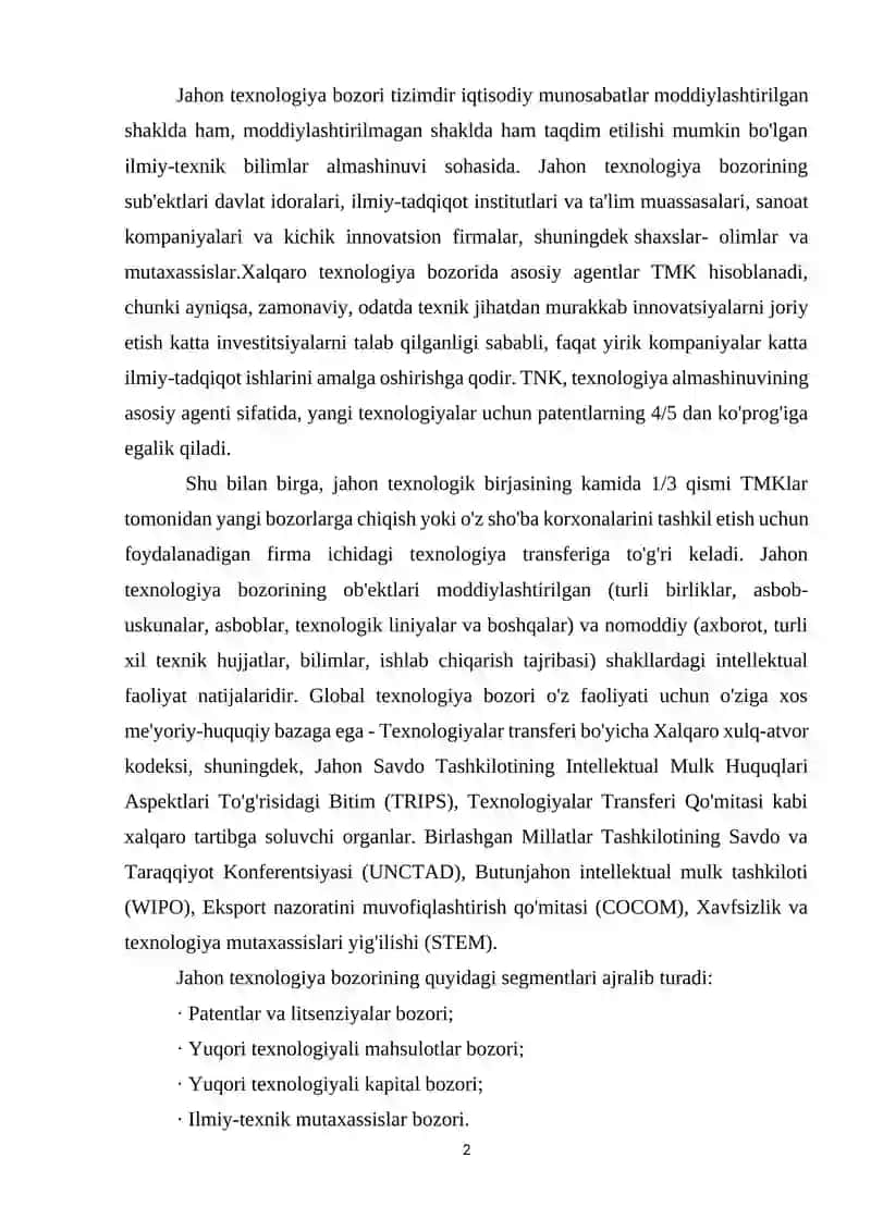 Jahon IT Bozorini Rivojlanish Muammolari va Tendentsiyalari 2