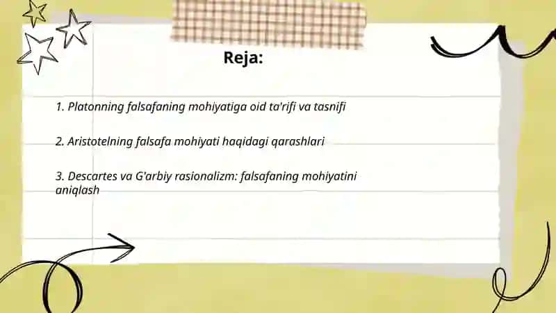 Falsafaning mohiyatiga oid Sharq va G'arb mutafakkirlari ta'riflarini tasniflash 2