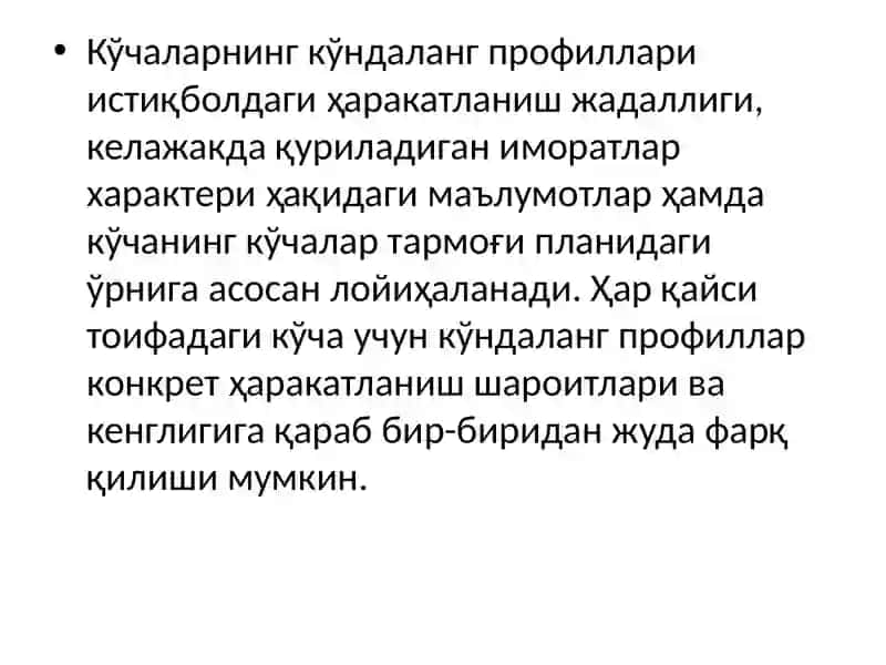 Шахар кўчалари ва йўллари элементлари 2