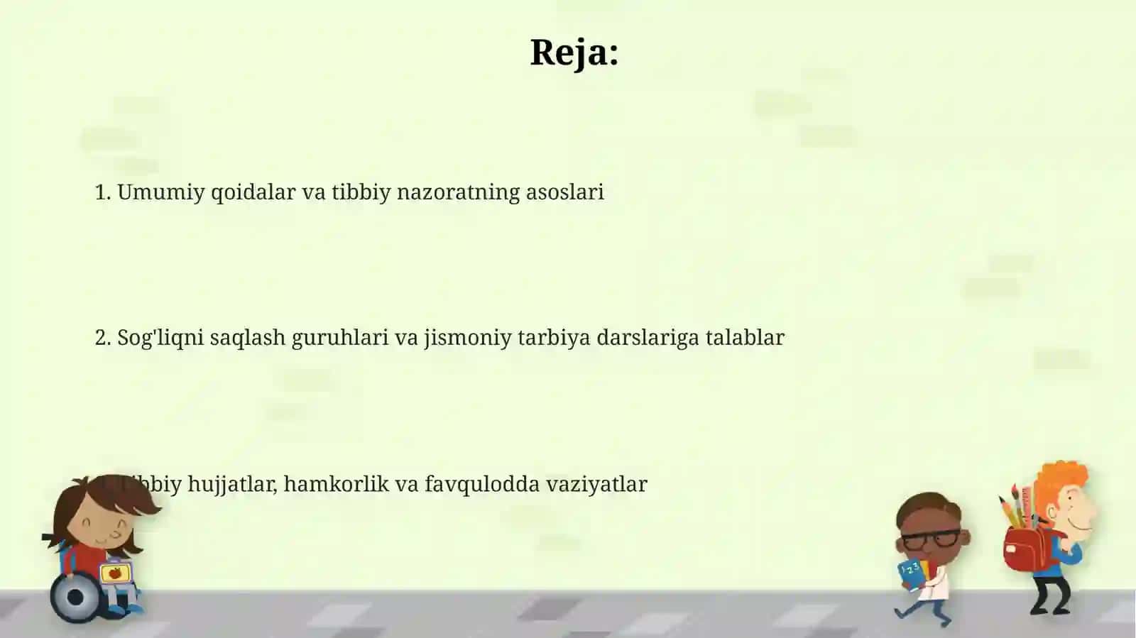 Umumiy qoidalar va tibbiy nazoratning asoslari 2