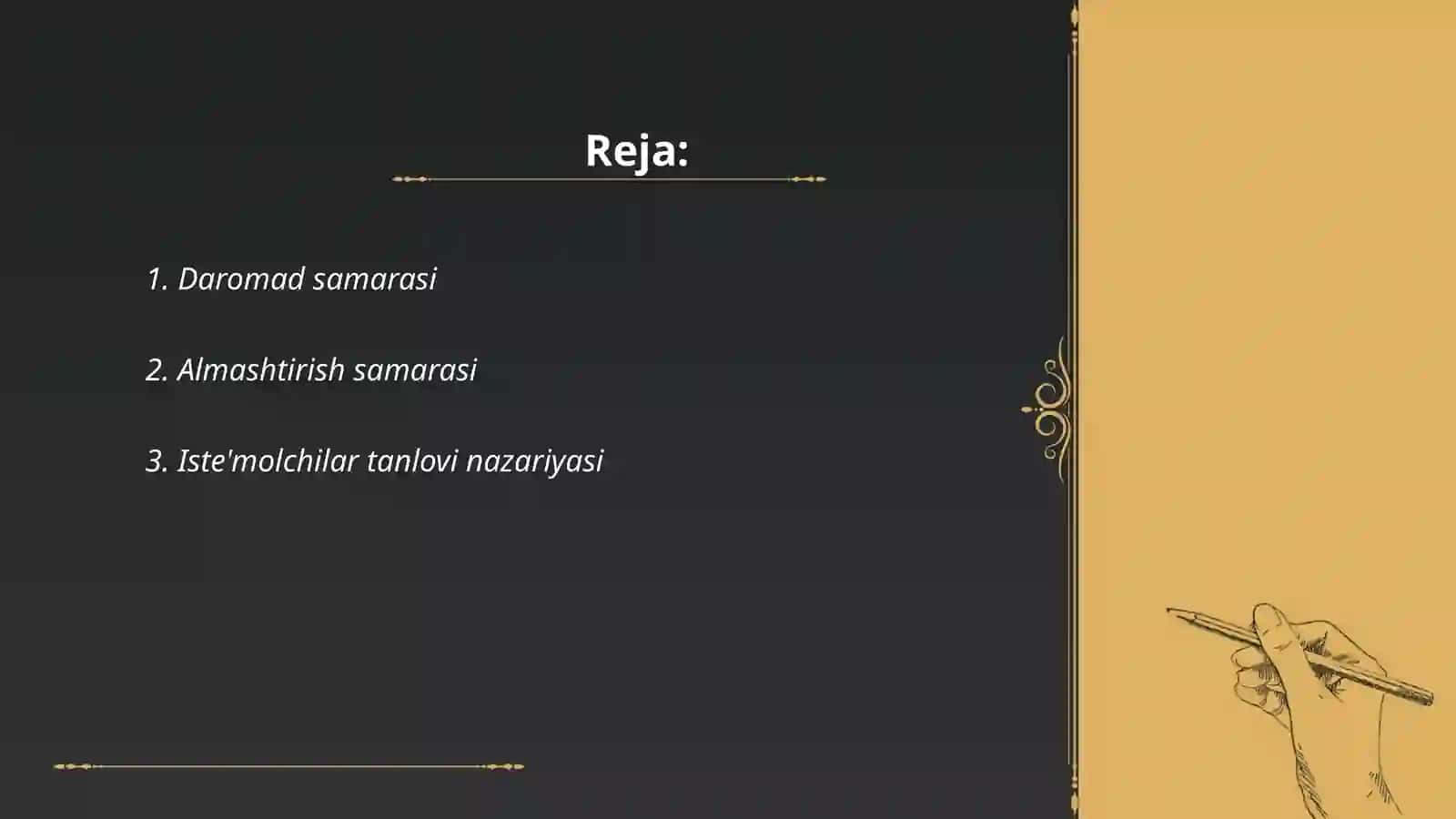 Daromad va almashtirish samarasi 2