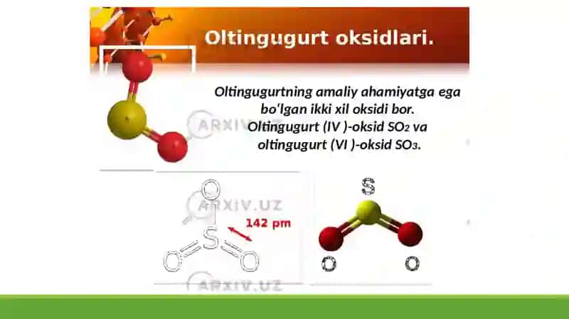 Oltingugurtni kislorodli birikmalari 2