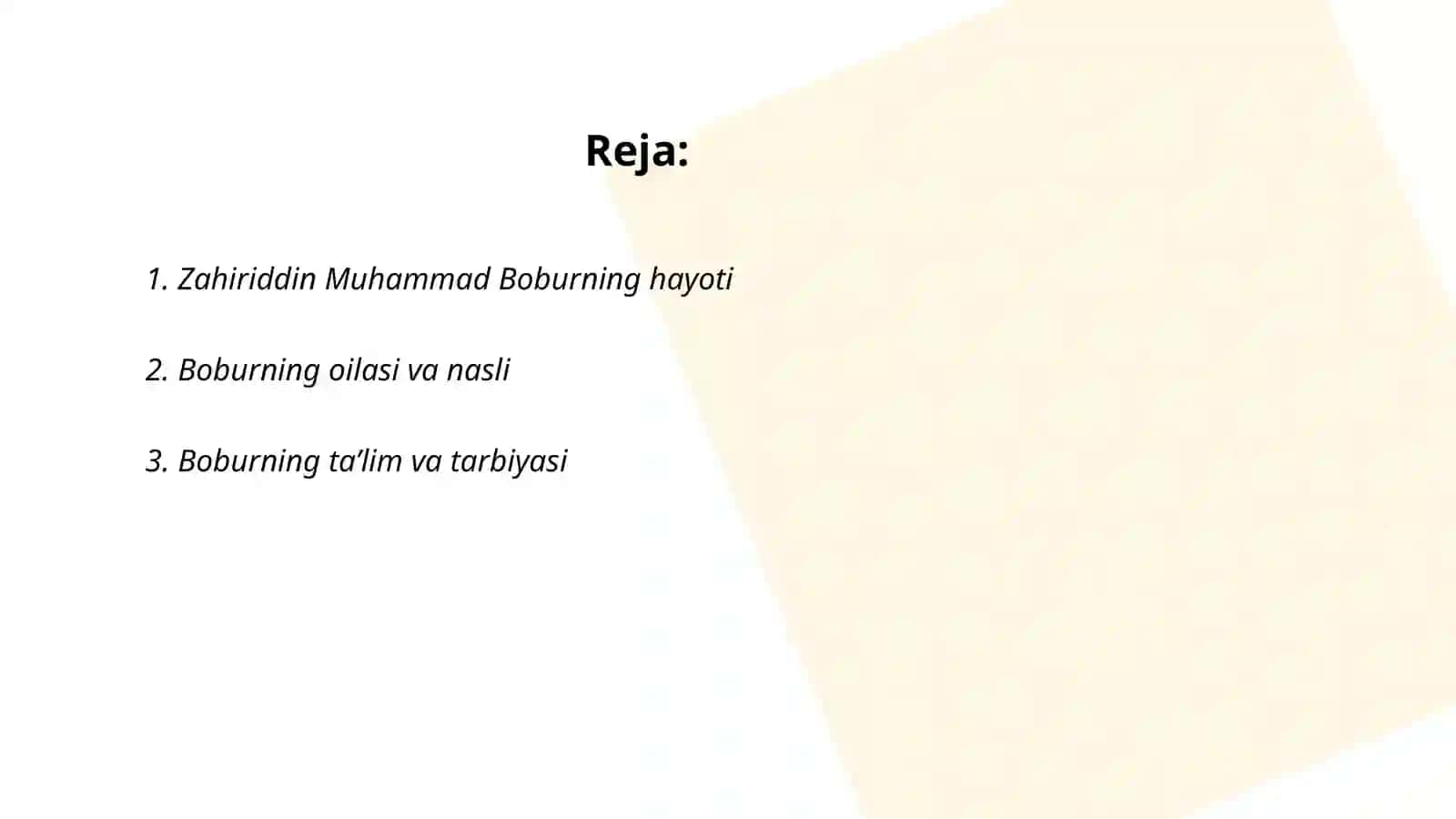 Zahiriddin Muhammad Bobur hayoti va ijodi 2