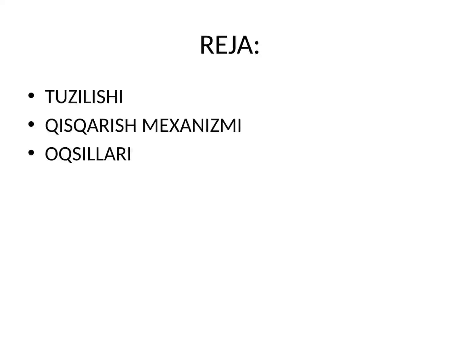 Mushak qisqarish mexanizmning morfologik asoslari 2