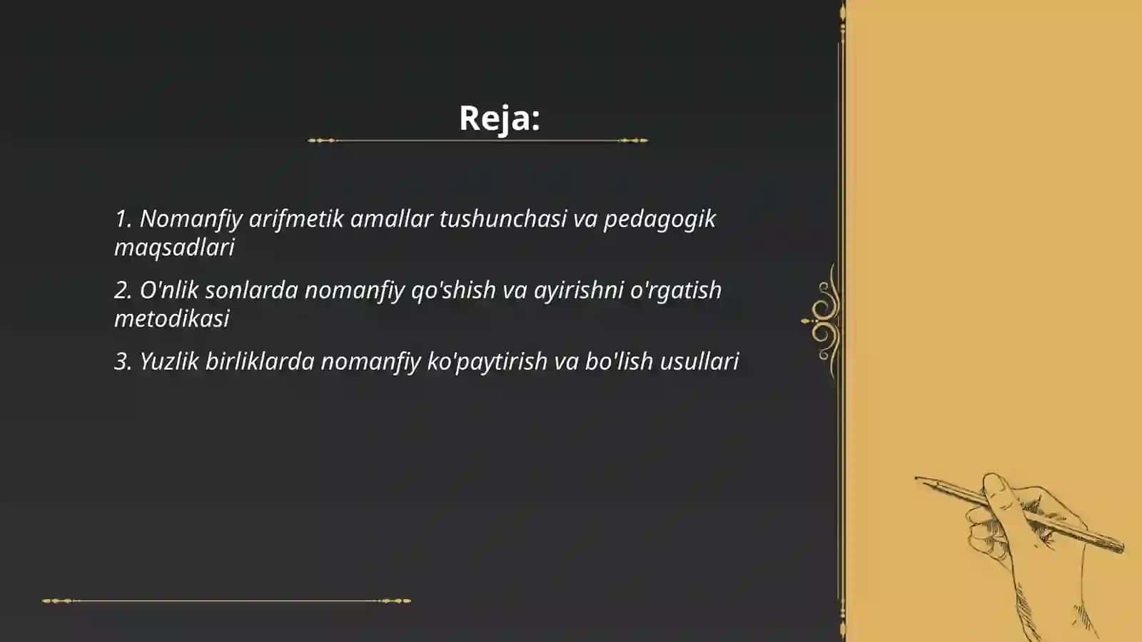 Nomanfiy arifmetik amallarni òrgatish metodikasi 2