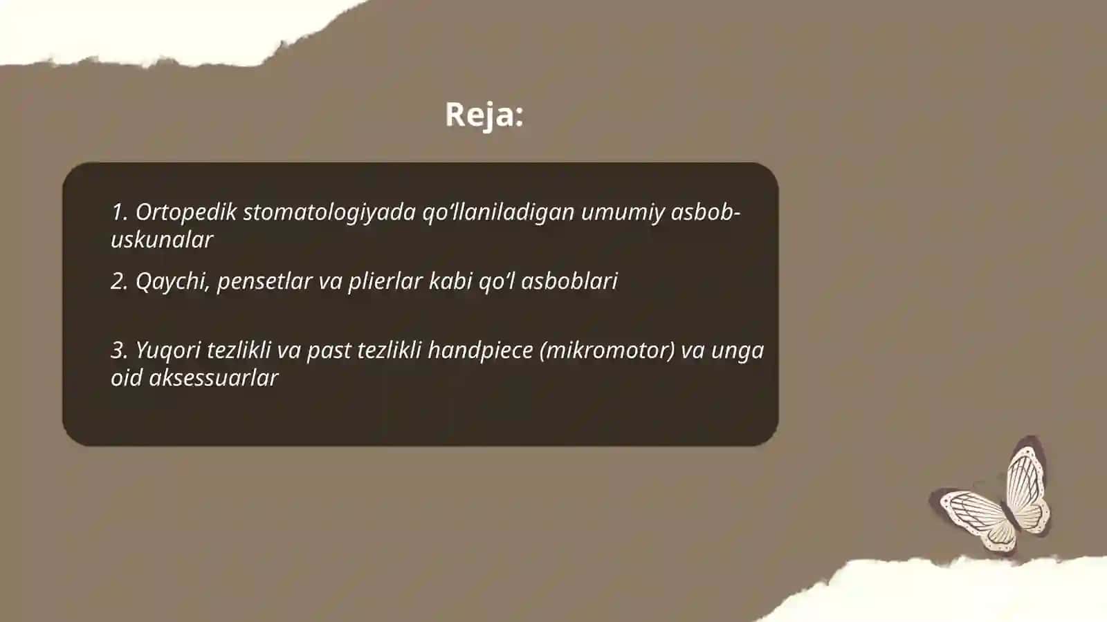 Ortopedik stomatologiyada qoʻllaniladigan asbob uskunalar. Vrach yordamchisi  toʻrt qoʻllab ishlashdagi asosiy tushunchalar 2