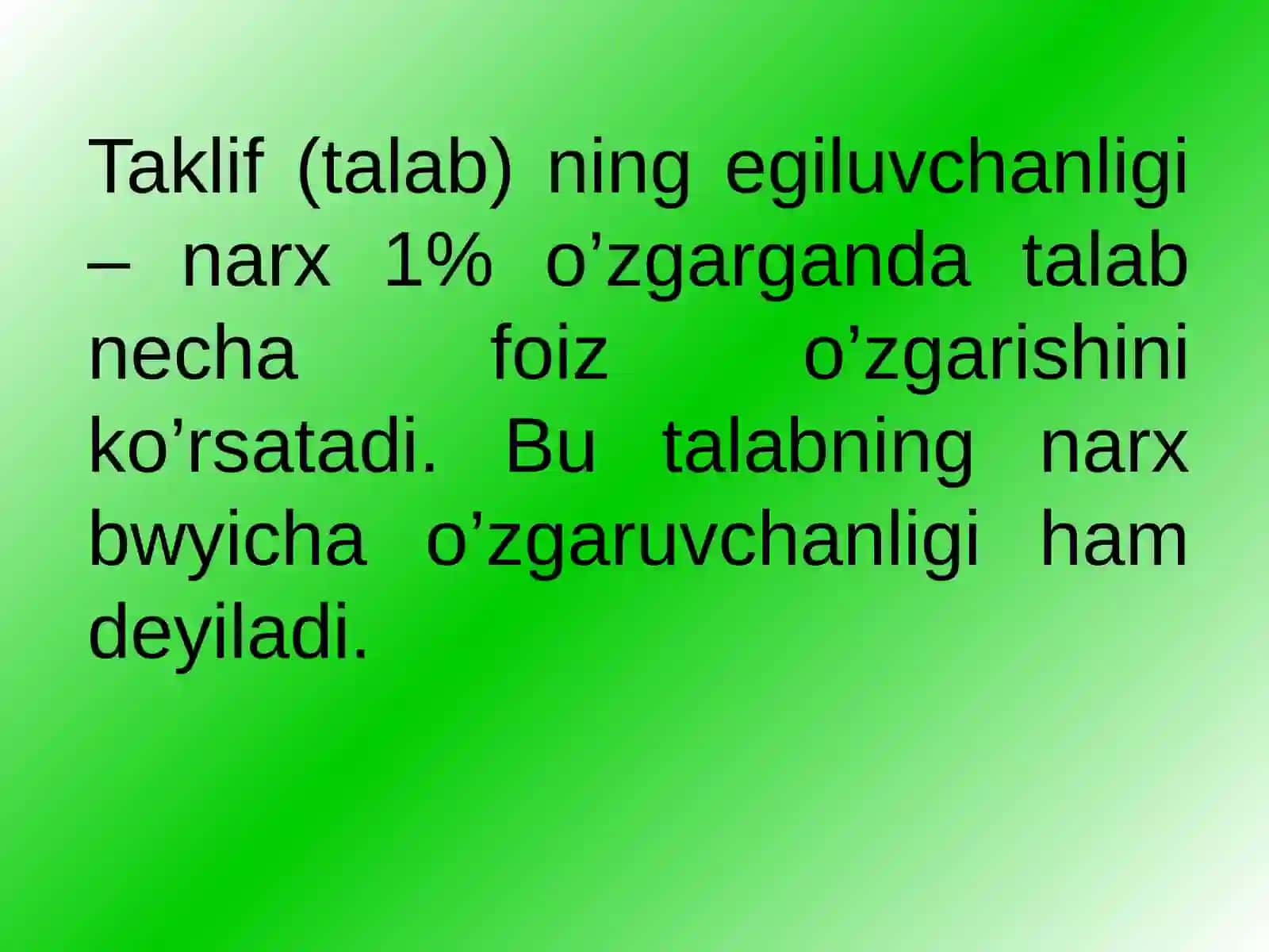 Talab tushunchasi uning egri chizig’i va talab qonuni talabning hajmiga va miqdoriga tasir etuvchi omillar 2
