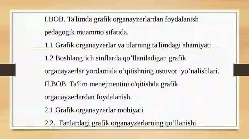 Grafik Organayzerlar va Ta'lim 2