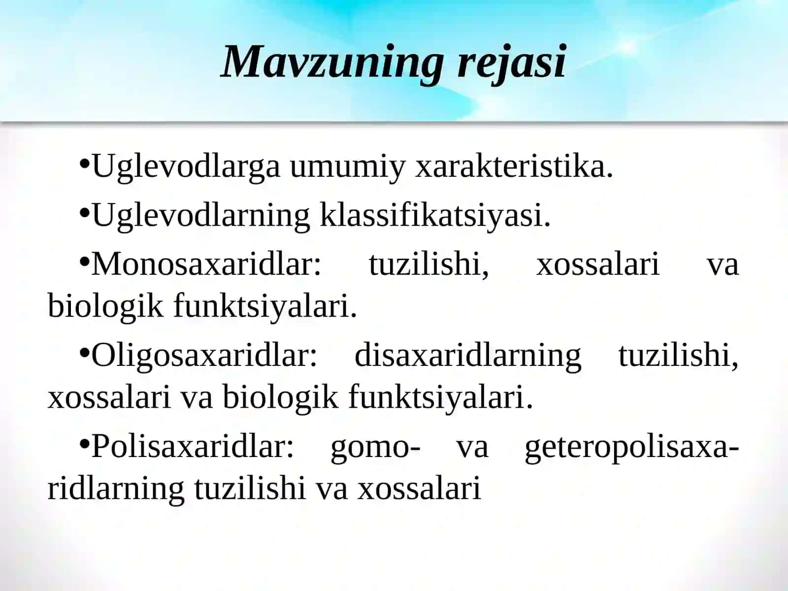 Uglеvodlar: tuzilishi, hossalari va biologik funksiyalari 2