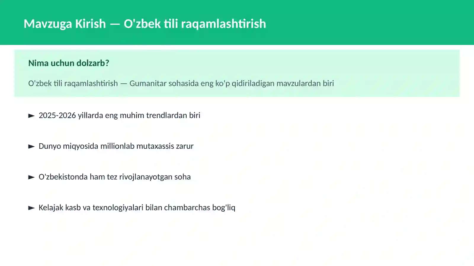 O'zbek tili raqamlashtirish 2