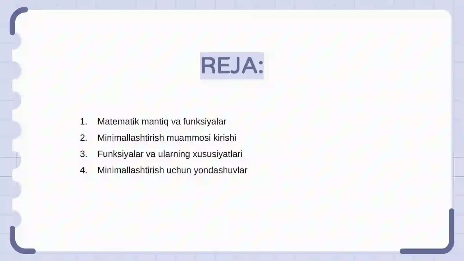 Matematik mantiq funksiyalarini minimallashtirish muammosi 2