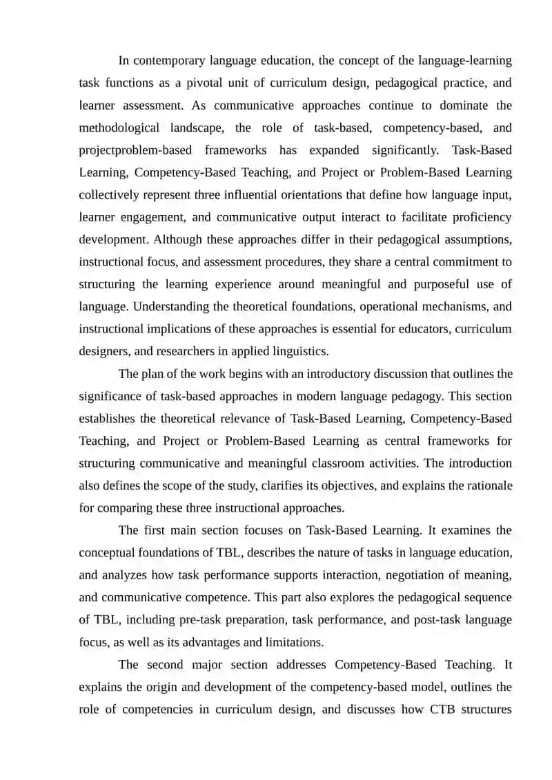 THE LANGUAGE LEARNING TASK AN EXTENDED ANALYSIS OF TBL, CTB, AND PBL IN MODERN LANGUAGE PEDAGOGY 2